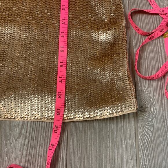 NWT J. Crew rose gold sequin tie back top - Picture 7 of 8